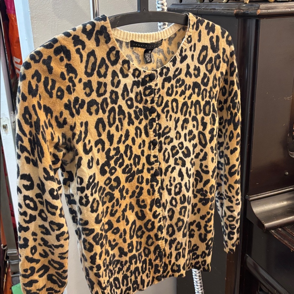 Robert Rodriquez Animal Print Cashmere Cardigan. Stunning
